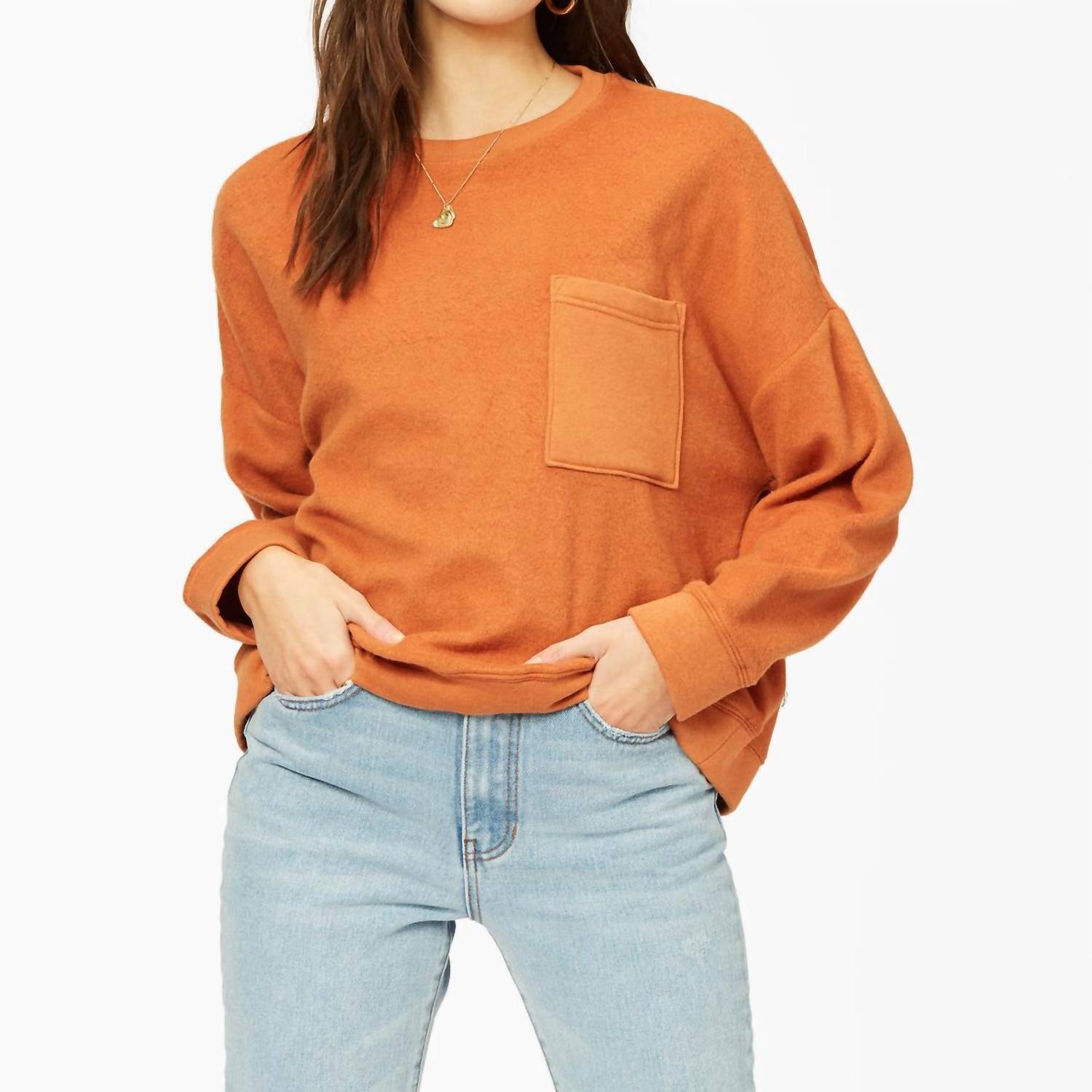New Billabong New Tides Boxy Crewneck Sweatshirt In Bronze